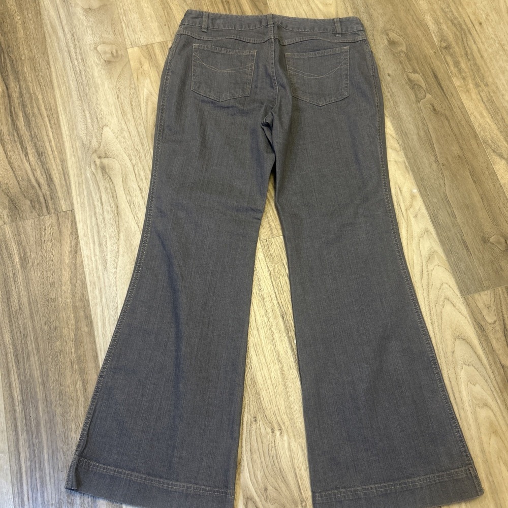 J Jill Womens Flare Leg Jeans Sz 12 Gray Mid Rise Cotton Blend 34X32"